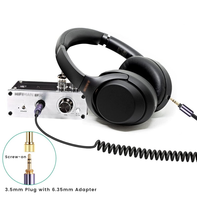 weishan WH-1000XM3 Coiled Audio Cable Replacement for Sony WH-1000XM4, WH-1000XM2 Headsets, 1/8” Extension Cord with 1/4” Adapter Works on PS5 PS4 PC Smartphone Xbox One, 4ft to 14ft - Image 5